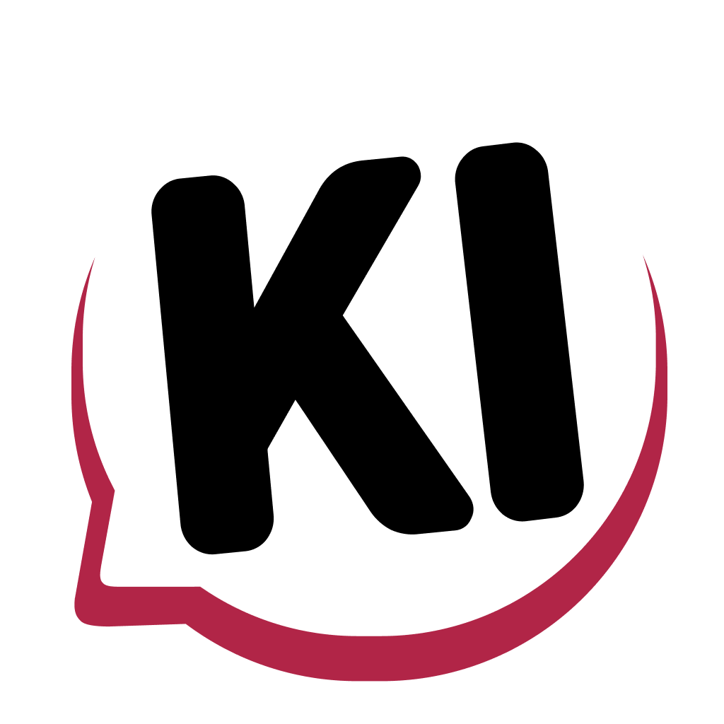 Kiku’s white speech-bubble logo on its red splash screen